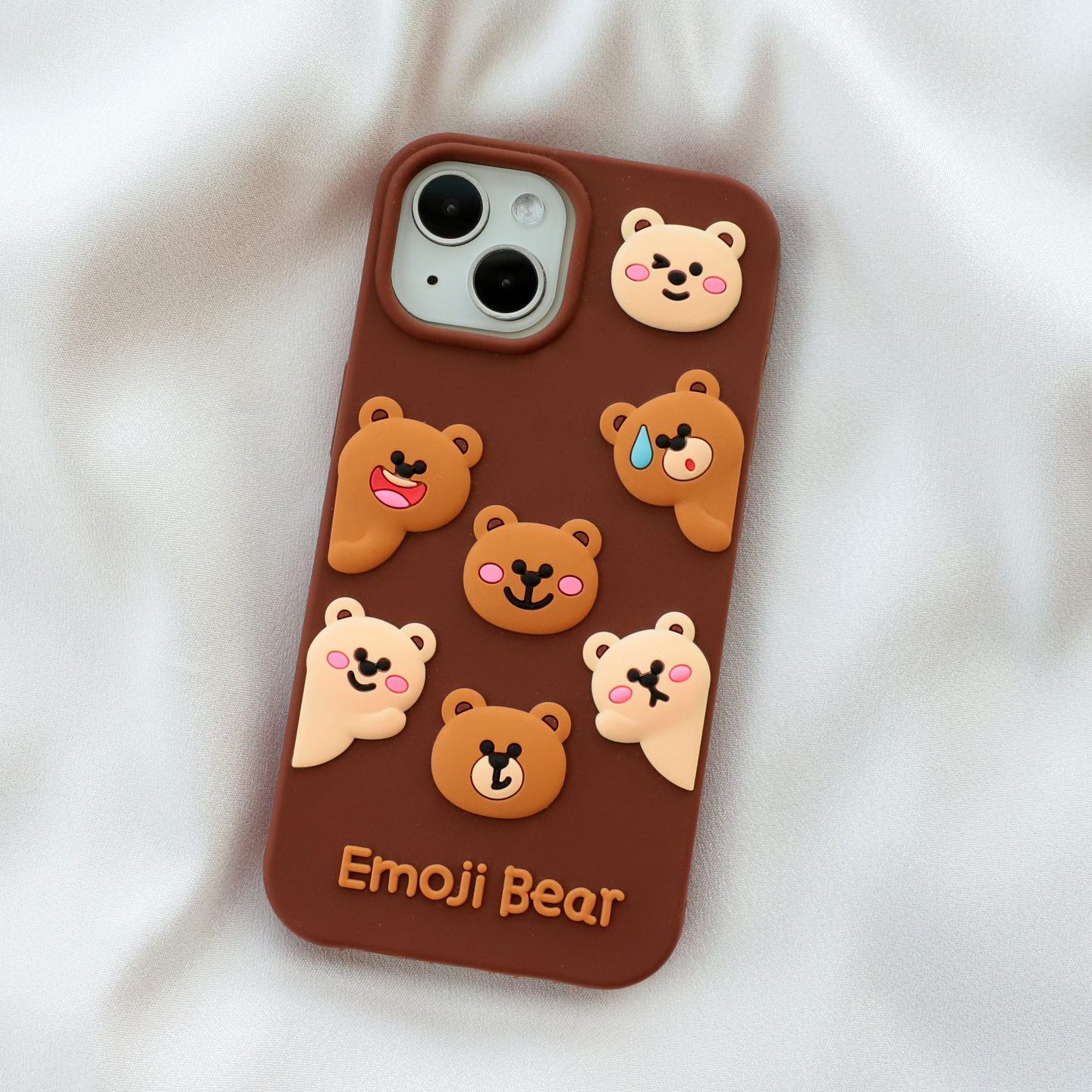 苹果系列可爱表情小熊卡通硅胶套