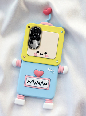 爱心机器人oppo reno11/10/9pro手机壳8/7/6/5k可爱a97/96卡通92/57全包55保护56/58防摔a93s软72硅胶套r15x