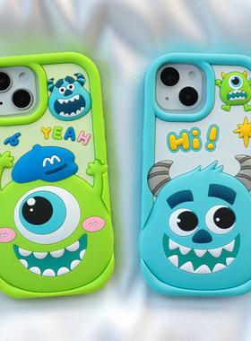 可爱小怪兽适用iphone17/16pro苹果15/14promax手机壳13卡通12全包11保护xs max防摔7软8plus硅胶套6创意新款