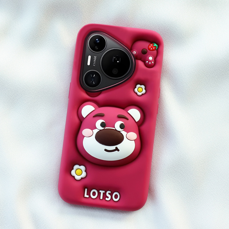 华为/荣耀系列带支架小熊卡通壳