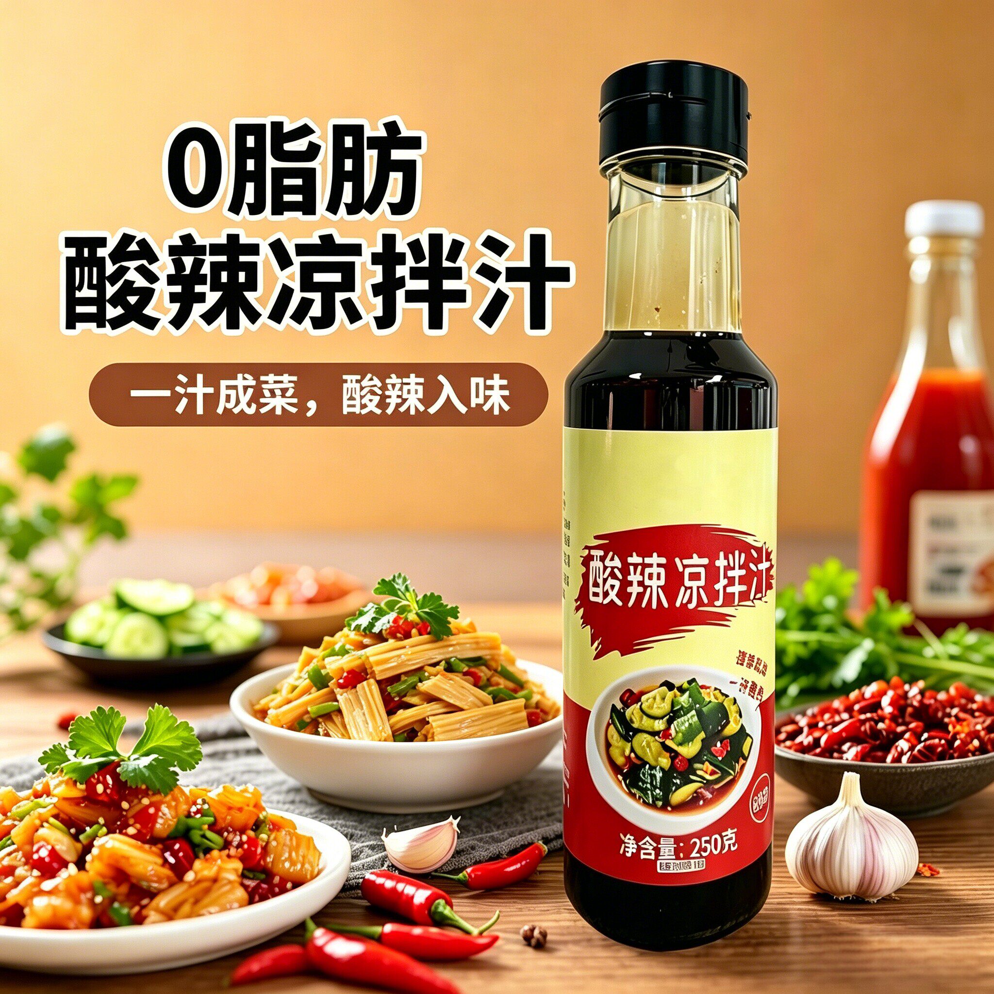 凉拌菜专用调料汁凉拌汁0脂肪调料酱汁调味汁酸辣凉菜家用