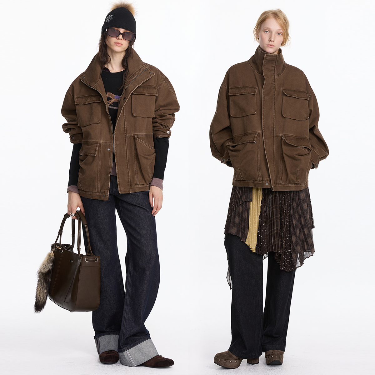 复古做旧水洗大口袋工装外套