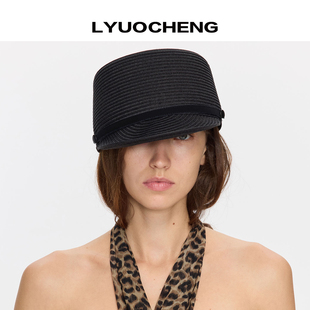 LYUOCHENG  x  The sober object草编休闲方顶宽檐防晒透气马术帽