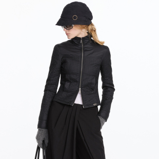 90白鸭绒排骨羽绒服 绗缝尼龙薄款 LYUOCHENG 秋冬修身