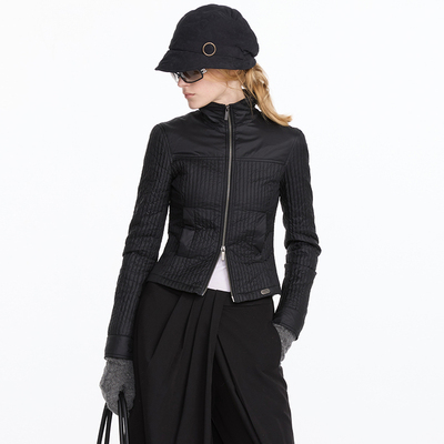 LYUOCHENG 秋冬修身绗缝尼龙薄款90白鸭绒排骨羽绒服