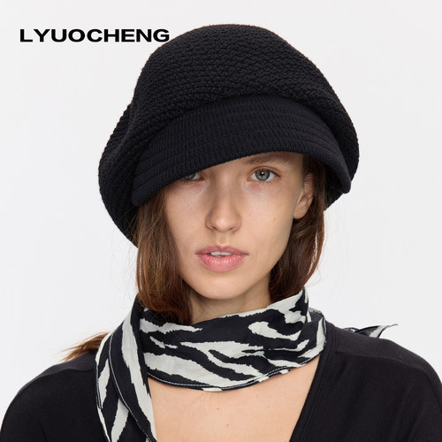 LYUOCHENG肌理感斜纹堆堆帽
