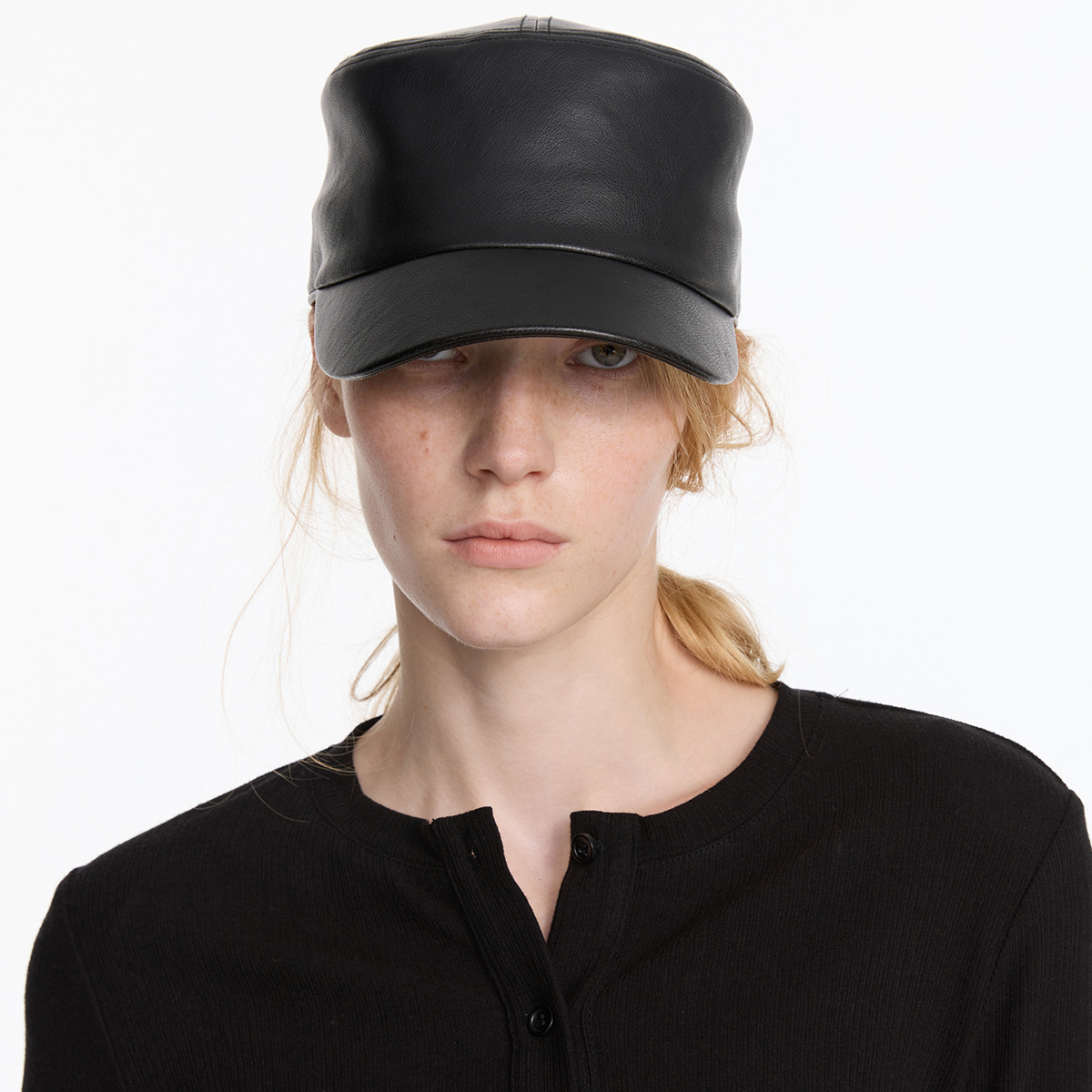 LYUOCHENG秋冬PU短檐休闲马术帽