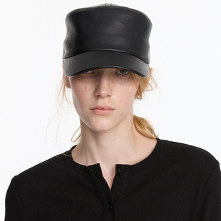 LYUOCHENG 秋冬PU短檐休闲马术帽