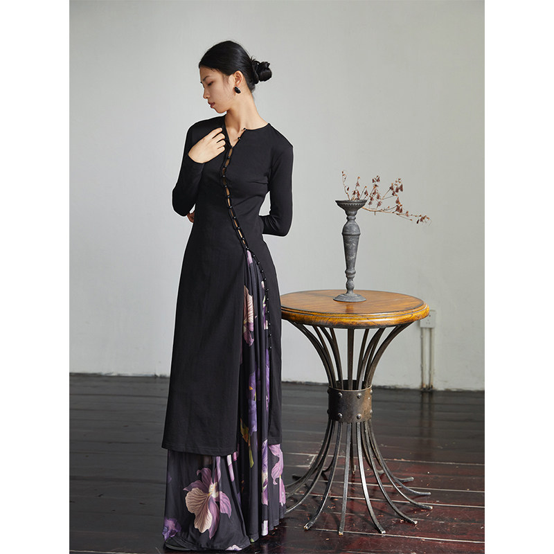 新中式旗袍裙镂空改良旗袍