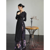 943paradise久肆叁原创设计感新中式 改良旗袍镂空暗黑性感连衣裙