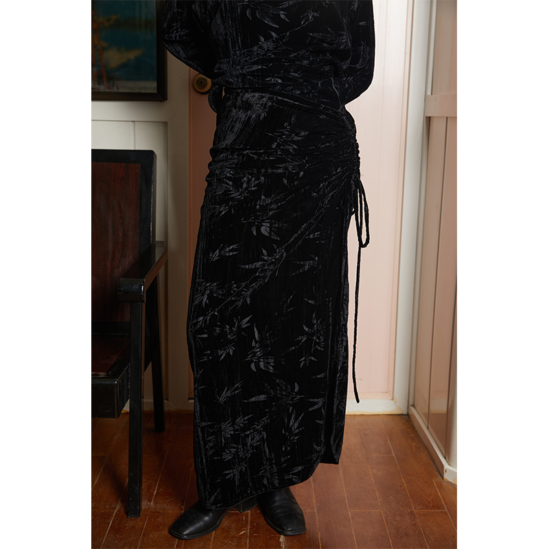 长裙半身裙新中式抽褶半身裙