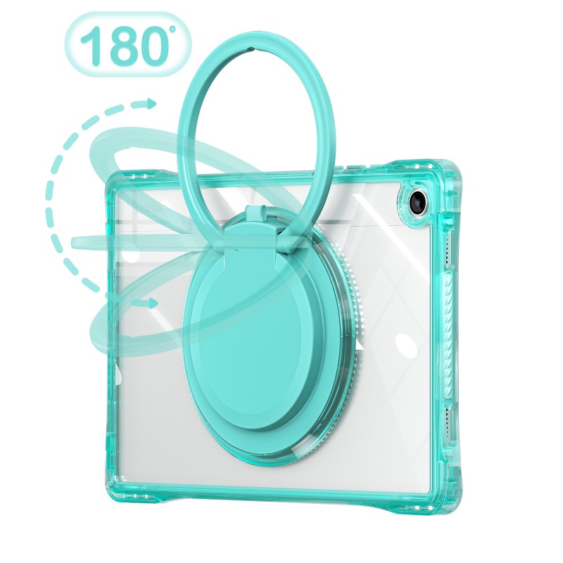 儿童适用三星galaxy平板tab A9plus+ 11英寸防摔保护壳亚克力透明360°可旋转手柄送斜跨肩带SM-X216B