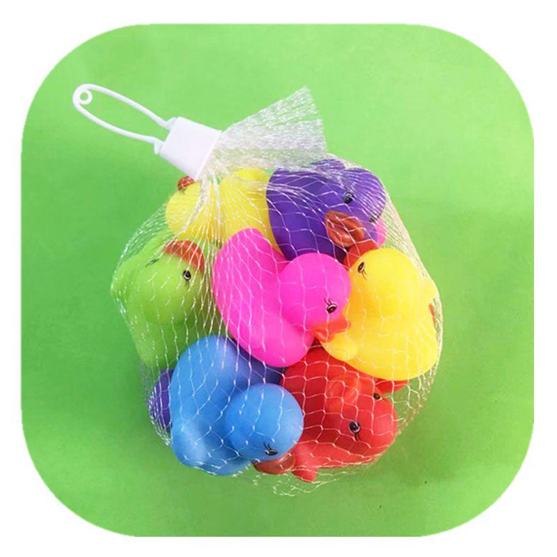 环保搪胶彩色小黄鸭捏叫儿童洗澡戏水婴儿游泳馆漂浮鸭子宝宝玩具