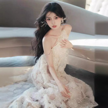 结婚睡衣晨袍女新娘2025夏季新中式仙气订婚礼服裙海边度假