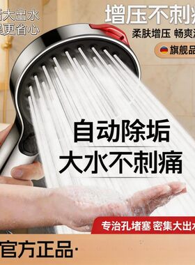德国2026新增压花洒除垢喷头浴室淋浴洗澡加压大出水量淋雨莲蓬头