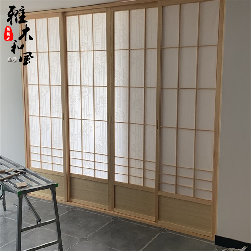 日式推拉门格子门移门隔断格栅和室门樟子门榻榻米实木纸滑门定制