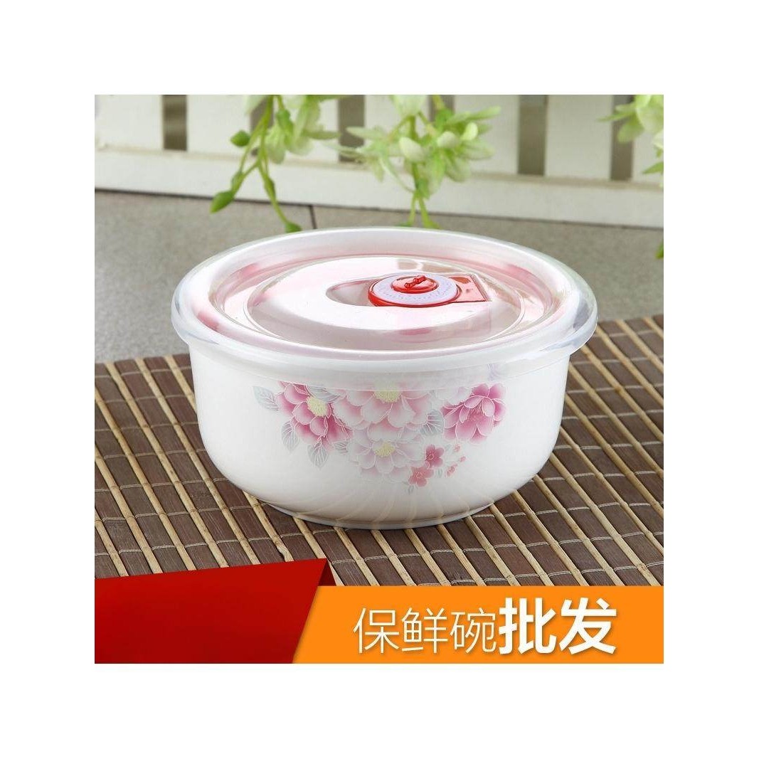 陶瓷保鲜碗5/6英寸冰箱微波炉饭盒保鲜盒密封碗带盖泡面碗