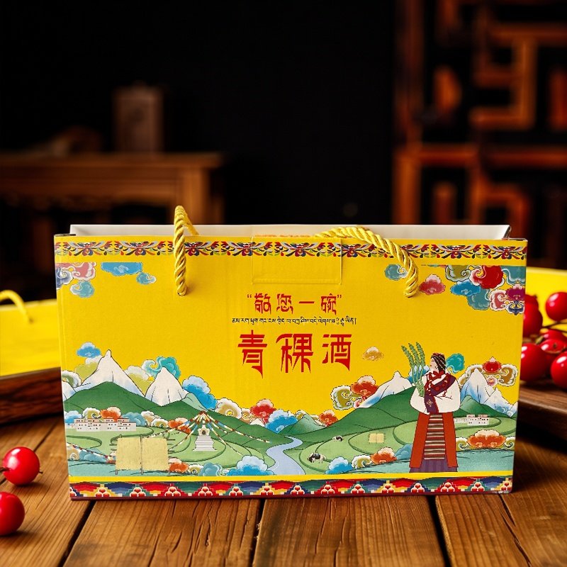 云南香格里拉特产青稞酒42度黄碗装陶瓷碗敬您一碗110ml*12碗