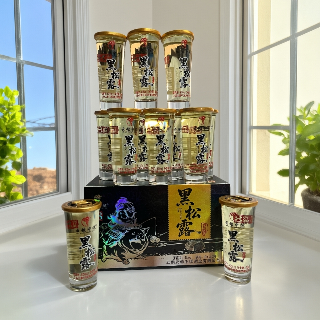 云南特产云粮中烧黑松露酒黑松露高粱酒42度45ml*12杯