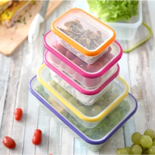 新到货 1.8L8种大小 日本本土Omada冰箱专用收纳保鲜盒8件套0.36L