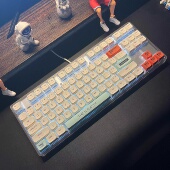 佳宫F87M机械键盘全透明白光青轴红轴客制化热插拔轴有线静音线性