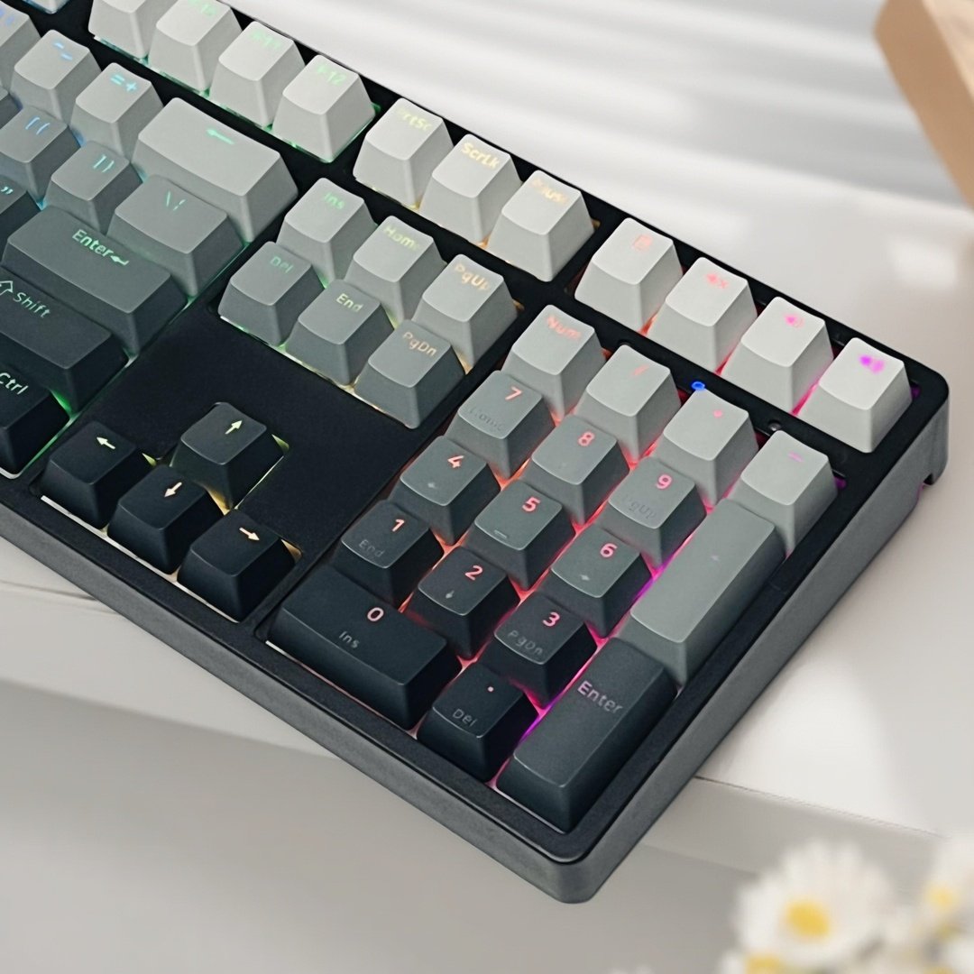 JRK108Pro键无线机械键盘三模蓝牙2.4G静音青轴RGB极昼热插拔有线