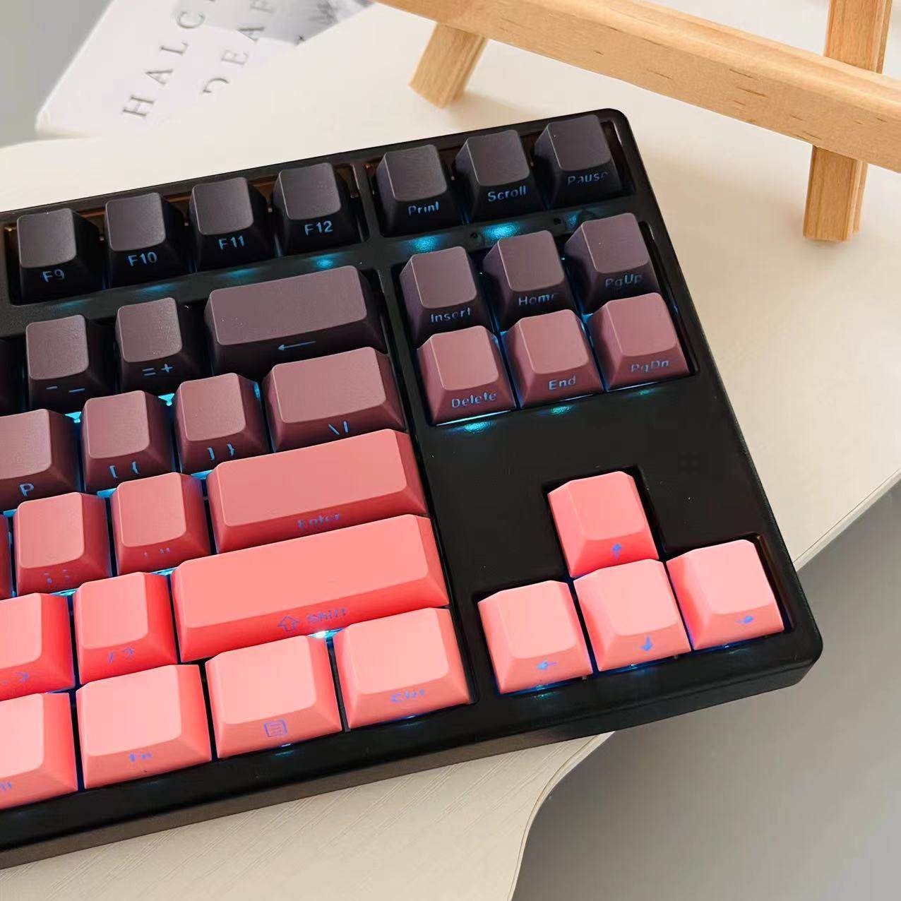 MK870三模机械键盘全透明无线蓝牙2.4G宏编程极昼微尘雾蓝侧刻MAC