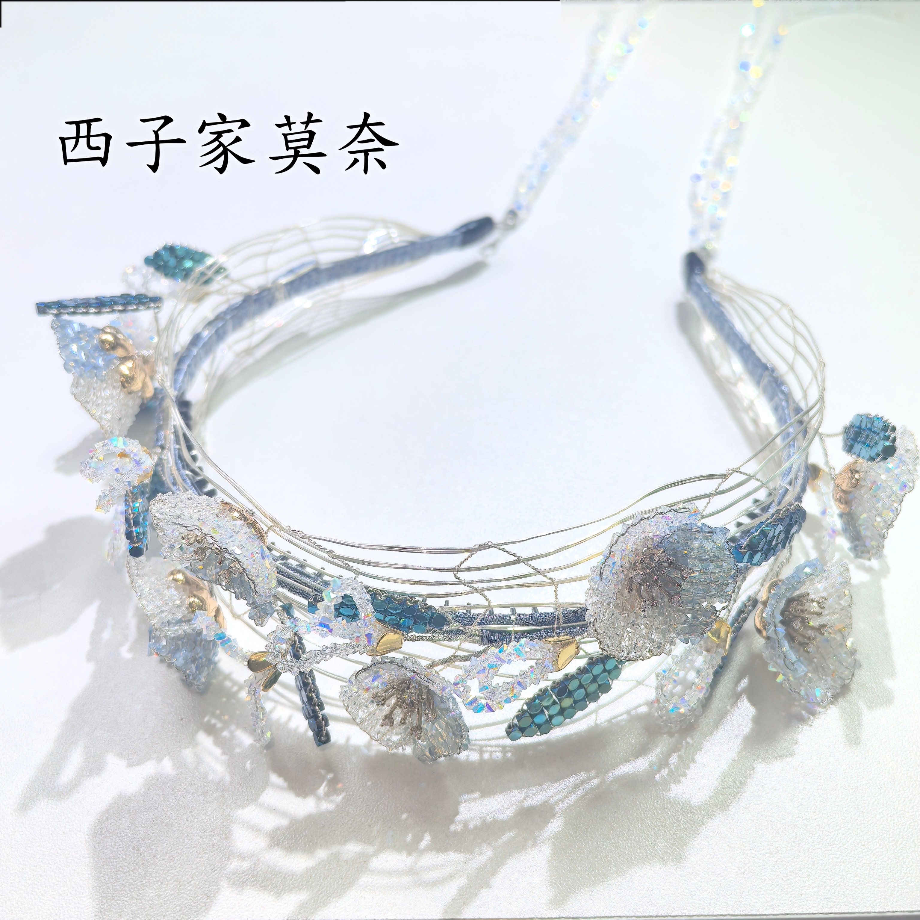 莫奈卡美伊蓝玫瑰原创设计款发箍设计气质高级感日常百搭款