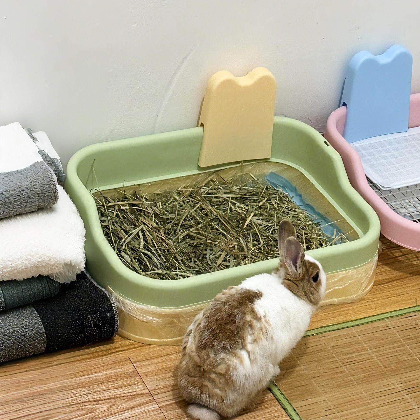 兔子食盆防打翻大容量草架草盆荷兰猪豚鼠喂食器外置草箱宠物用品