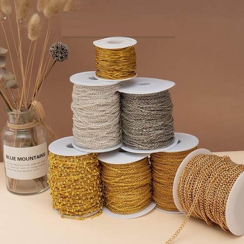 链子材料链条加密链蛇骨链流苏O字链延长项链手链材料首饰