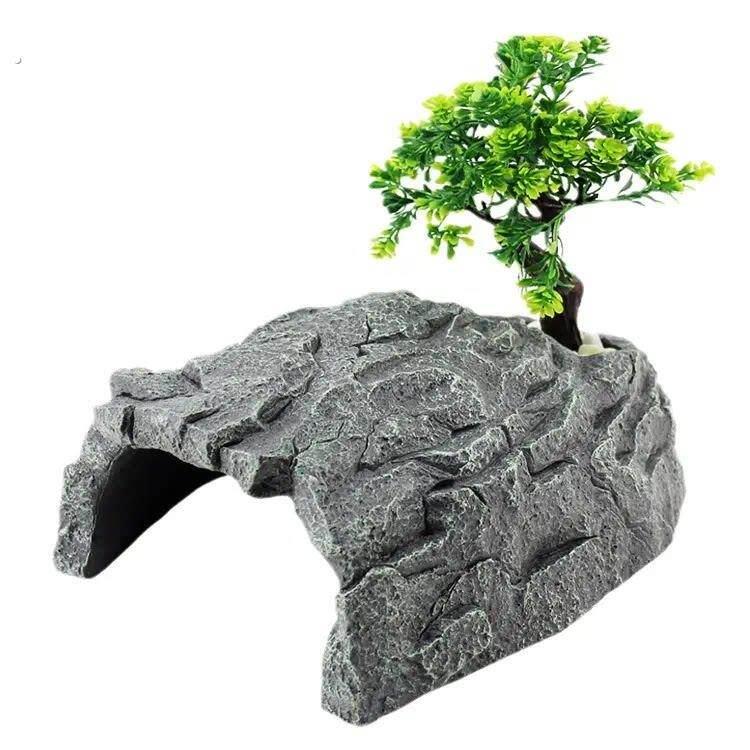 乌龟睡觉窝树脂躲避屋晒背守宫洞穴爬宠蝾螈角蛙乌龟晒台爬台用品