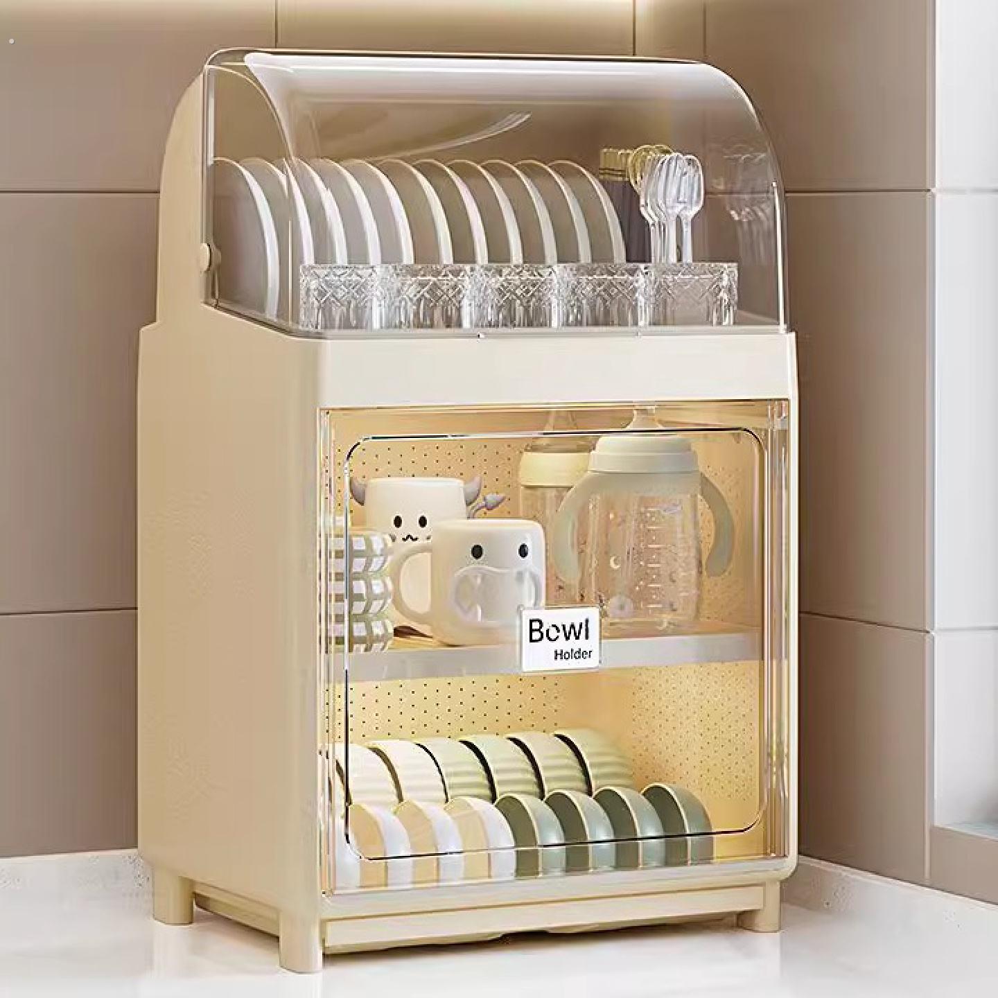 碗柜家用厨房碗碟收纳架沥水碗架碗盘放置架大容量碗筷餐具收纳盒