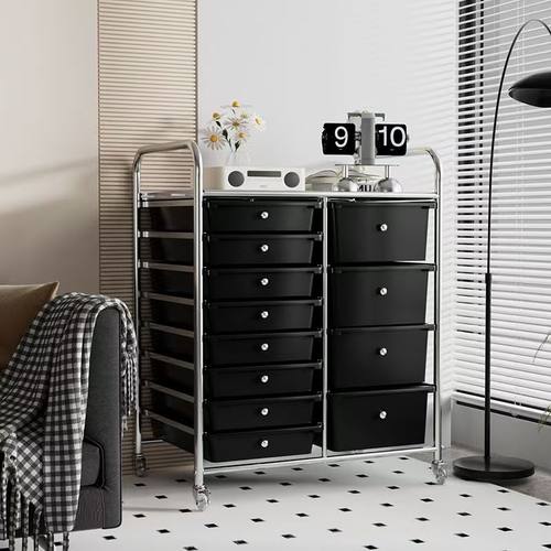 家居夹缝收纳柜抽屉式化妆品置物柜家用卧室塑料零食储物柜