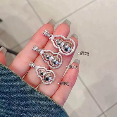 晚舟足银999转动葫芦项链吊坠