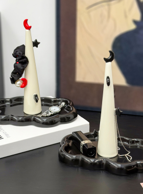 陶瓷钥匙收纳摆件玄关桌面置物架