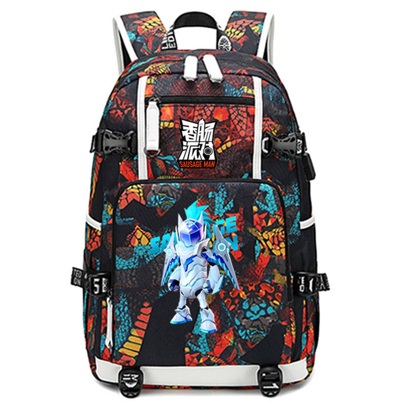 2024龙年香肠派对Q版吃鸡生存射击手游戏周边书包男女学生双肩背