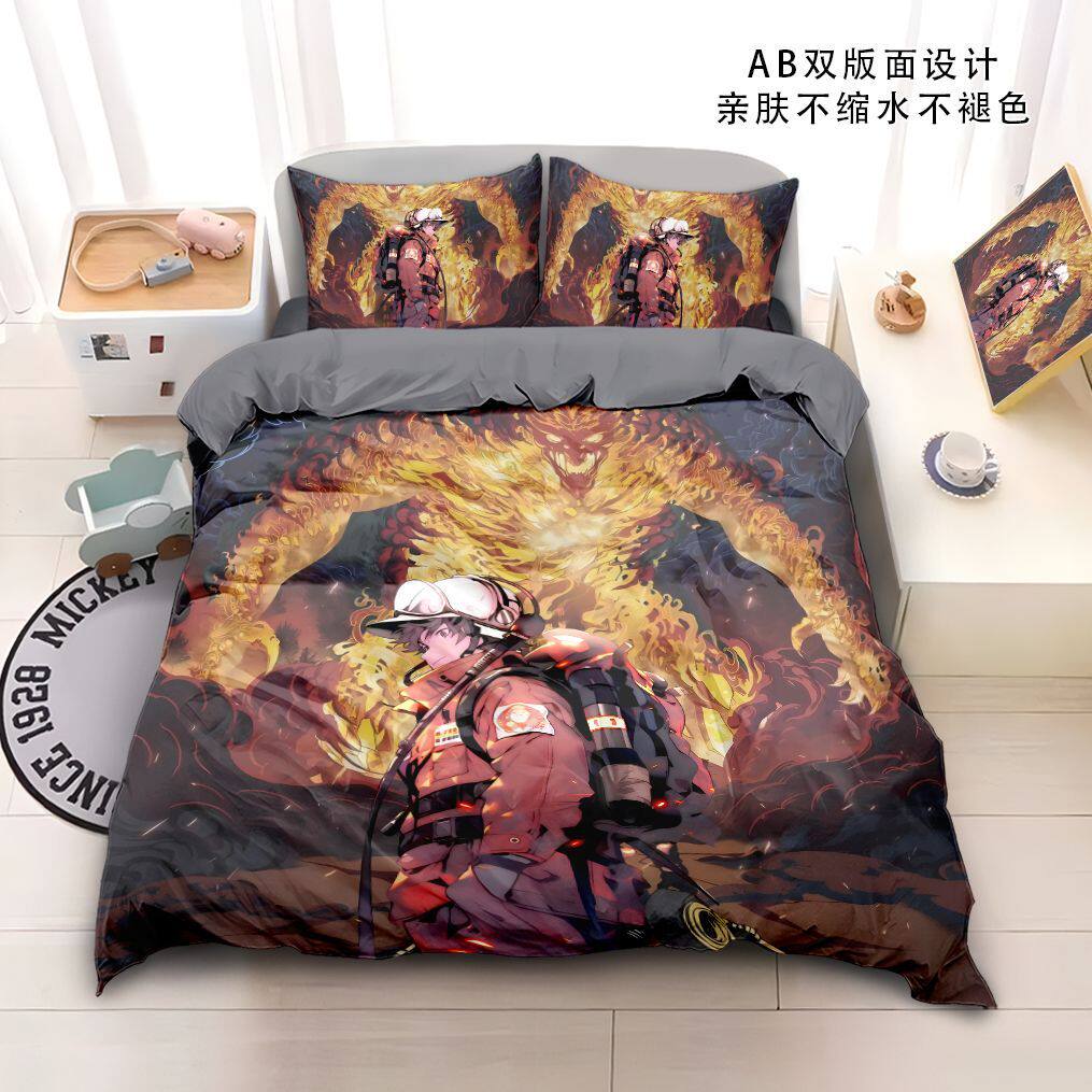 消防员卡通四件套热血炫