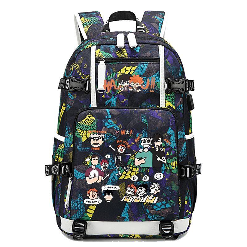 排球少年书包男生初中小学生高颜值大容量双肩包动漫运动休闲背包