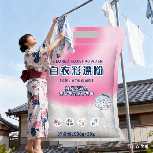 【900g大袋】白衣彩漂粉剂衣物活氧爆炸盐洗衣服去污渍神器樱花香