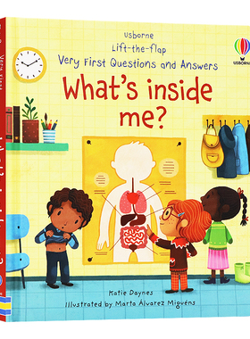 Usborne问与答翻翻书 英文原版绘本 Lift-the-flap What's inside me   我们身体里有什么 儿童科普读物纸板翻翻书 身体认知启蒙