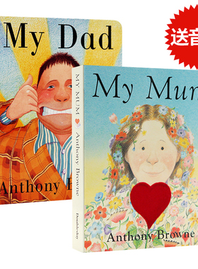 进口英文原版绘本 My Dad My Mum 纸板书我爸爸我妈妈2册合集Anthony Browne安东尼布朗3-6岁家庭关系情商管理绘本英文mydad