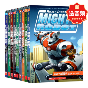 超人同作者Dav 幽默爆笑故事 內(nèi)褲 Ricotta Mighty 威猛機(jī)器人全9冊(cè) 學(xué)樂出版 Ricky Pilkey Robot 英文原版 兒童全彩章節(jié)橋梁書
