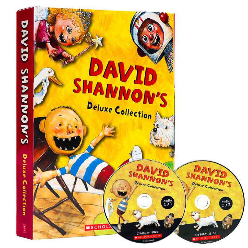 大卫香农作品10册合集附2CD David Shannon'S Deluxe Collection 大卫不可以英文原版绘本  No David 凯迪克奖名家平装Scholastic