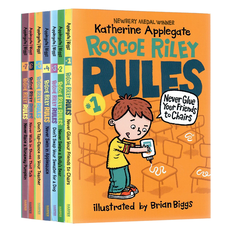 罗斯科赖利规则系列7册全套英文进口原版 Roscoe Riley Rules 幽默逗趣滑稽搞笑初级桥梁章节故事书小说小学生英语课外阅读书