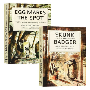 臭鼬和獾1/2册 蛋的标记地点 英文原版小说 Skunk and Badger Egg Marks the Spot 纽伯瑞凯迪克双奖大师联袂儿童动物冒险章节小说
