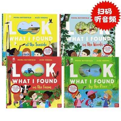 英文原版 National Trust Look What I Found 大自然动植物故事绘本4册 Woods森林 Farm农场 Seaside海边 River 自然生态科普绘本