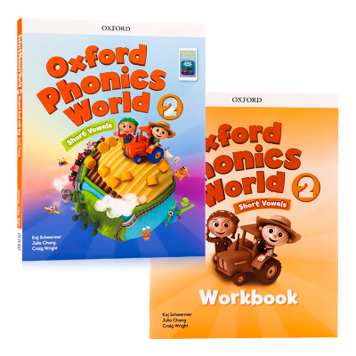 Oxford Phonics World 2级别 套装课本+练习册 牛津自然拼读 英文原版少儿英语教材 幼儿小学字母发音启蒙训练 OPW学生书套装含APP