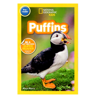 国家地理分级阅读读物入门级 科普百科书 Geographic Readers Puffins pre National Kids 全彩低幼英语启蒙 英文原版 海鸟 绘本