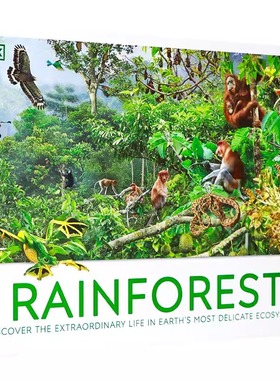 DK 热带雨林 英文原版绘本 Rainforest 穿越大自然未被看见的栖息地 探索地球上最丰富的栖息地插图之旅 儿童的雨林书籍 精装大开