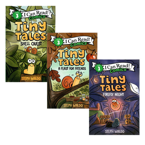 i can read 3阶分级阅读 漫画小故事系列3册 英文原版绘本 Tiny Tales Shell Quest 儿童幽默漫画读物柯林斯出版 平装